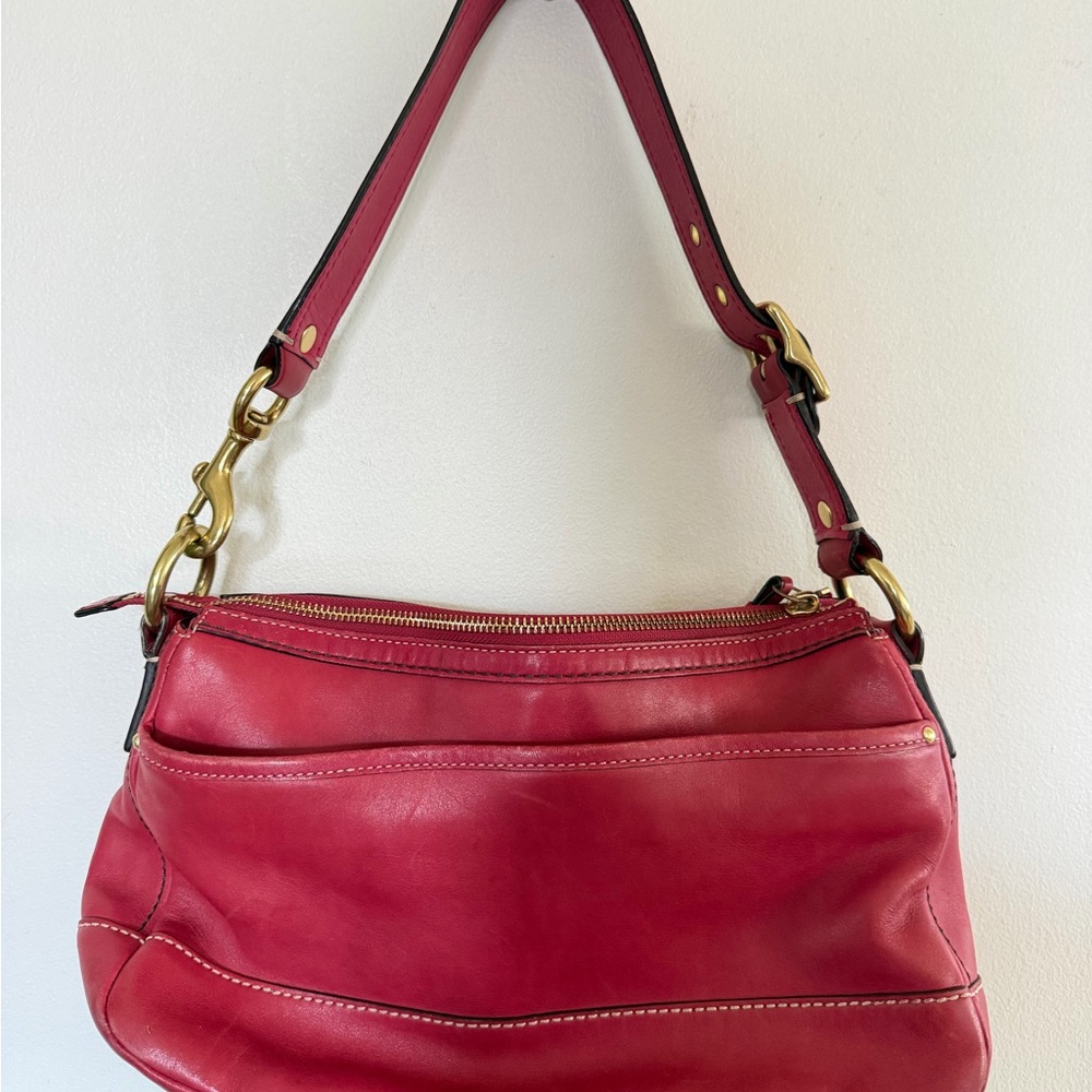 Coach Legacy Turnlock Double Pocket in Red Raspberry - Picture 2 of 15